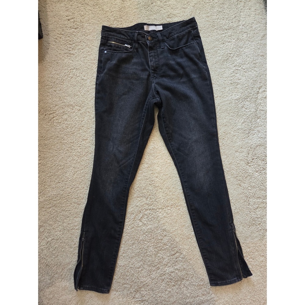 Athleta Skinny Jeans Women 4 Black Ankle Zip Front Detail 486287 Excellent